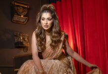 Raai Laxmi Instagram - She was her own star, Shining bright in the dark.⭐️ #StyledByMallaikaa @mallaikaa07 Outfit: @etashabyashajain Jewels: @prratnajewellers Makeup: @kajolrpaswwan Hair: @ritikahairstylist 📸 : @deepak_das_photography