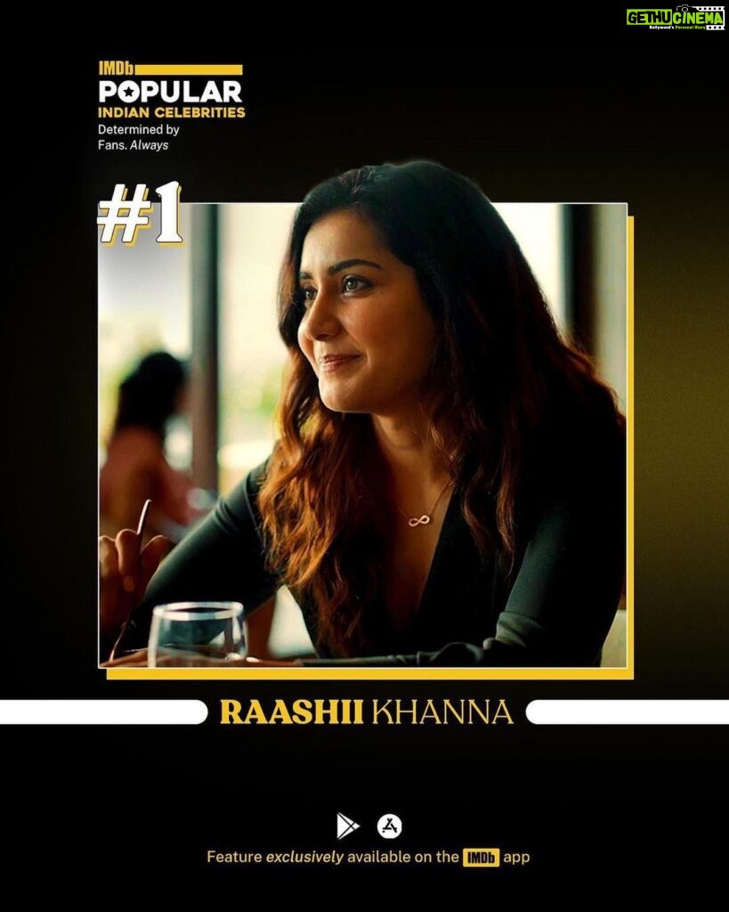 Raashi Khanna Instagram - Is this a dream???? 😱 Posted @withregram • @imdb_in Presenting the Popular Indian Celebrities of the week trending globally. 💛 Do you know why each of them is trending? 🤔 This weekly list is powered by ‘Popular Indian Celebrities’: a new IMDb feature that showcases trending Indian stars: actors, directors, cinematographers, writers, the list covers it all! And as always, it’s determined by the pageviews of more than 200 Million fans monthly from around the globe! 😎 Wondering where you can find it? On the IMDb app on iOS and Android! 🍿
