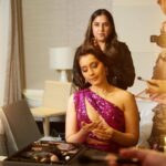Raashi Khanna Instagram - Dressing up can be fun but it’s also exhausting. Grateful to my glam team who made it so easy with their incredible talent. Here’s a sneak peak behind the scenes.. Thank you for a glamorous night! 💜