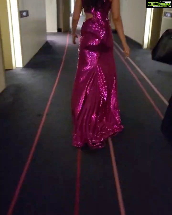 Raashi Khanna Instagram - Dressing up can be fun but it’s also exhausting. Grateful to my glam team who made it so easy with their incredible talent. Here’s a sneak peak behind the scenes.. Thank you for a glamorous night! 💜