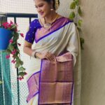 Rachitha Mahalakshmi Instagram – 💜🤍💜🤍💜🤍💜🤍
That’s a lovely combo 😇😇😇😇😇😇😇😇😇
Saree @santhoshiplush 💜🤍💜🤍