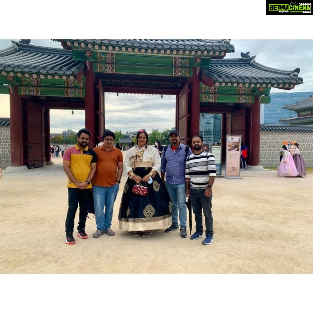 Radha Instagram - In my South Korean Tour, came across some brilliant and smart young men. Naresh, Jibi , Lijo & friends who releases South Indian movies across the region. So much proud of their hardwork and determination for promoting southfilms here. Now they are releasing PS-1 ! Requesting all our friends who are in Seol to come and watch the movie in the theatre. Date : 8 th & 9th Do check their official Facebok page :- https://m.facebook.com/Indianmoviesinkorea/ My best wishes for their future endeavours as well. Thanks to Jibi for helping me explore various amazing locations in Seol! Thank you 🤗 #ponniyinselvan #ps1 #travel #southkorea #seol #instagood #instgram Seoul, Korea