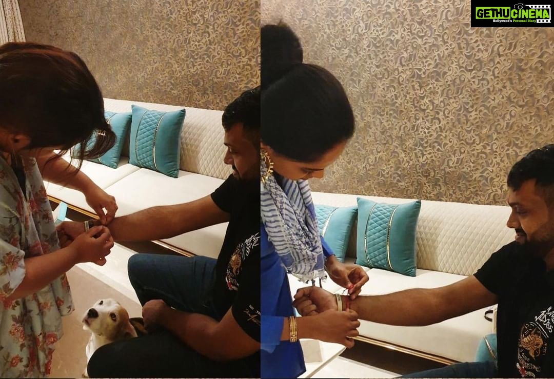 Radha Instagram - Raksha Bandhan. Even though parents give birth to the child, its the sibling's bond - protection & care that remains for a long period of their life. Every year when Raksha Bandhan comes it gives immense joy to watch the love & joy between my dear and dearest children. May this strong bond remains forever. #rakshabandhan Mumbai, Maharashtra