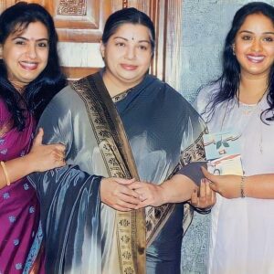 Radha Instagram - Jayalalitha amma & Indira amma are the two faces that comes to our mind when we think of ideal woman leaders of our nation. 

Jayalalitha amma was a complete Chief Minister. A strong & dynamic leader who was, is & always an inspiration for all of us. Missing you amma. 

Tributes on her birth anniversary.
#jayalalitha @starambika