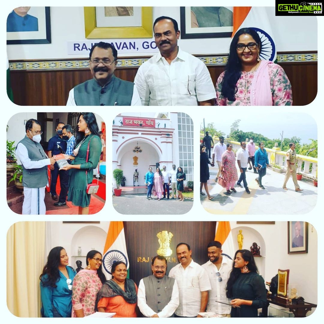 Radha Instagram - It was indeed an honour to visit Shri PS Sreedharan Pillai , Hon’ble Governor of Goa at Raj Bhavan , Goa. Goa Raj Bhavan is indeed a majestic architectural wonder. He guided us in and around the Raj Bhavan. He’s a voracious reader , an author of hundreds of books, an advocate and indeed a great human being. A truly amazing personality. Really an unforgettable moments of our life. We wish him a successful tenure as The Governor of Goa.#radhanair#goa #holiday