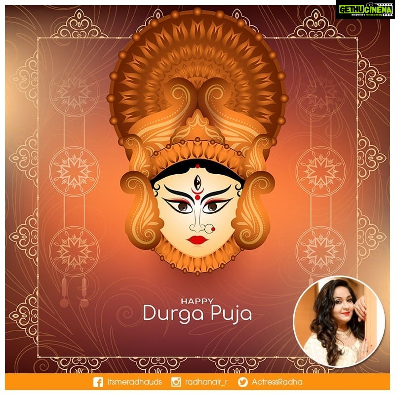 Radha Instagram - God bless you all.#durgapooja #devi #radhanair #radha