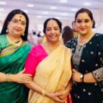 Radha Instagram - Felt fortunate for me and my sister Ambika to meet our “ Punnakai Manni “ Smt KR Vijayamma . She was our inspiration for acting , especially for her elegance and class while doing devotional roles. @starambika #fb #memories #memoriesforlife #film #radha