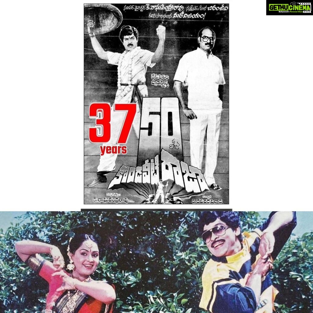 Radha Instagram - 37 Years of Kondaveeti Raja. Feel blessed to start my career in Telugu Film Industry at its golden period during the 1980’s. Fortunate to work under Raghavendra sir.He only introduced me to Bollywood via the movie Kamyaab. Blessed. 🫶🏻❤ #kondaveetiraja #chiranjeevi #raghavendra @chiranjeevikonidela @vijayashanthi.official @raghavendraraokovelamudi