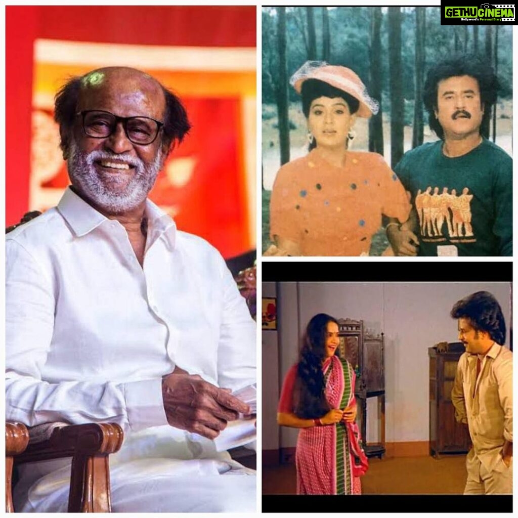 Radha Instagram - Happy Birthday my dear Rajini Sir! After each birthday, you’re getting more young, vibrant & amazing as each year passes by. I pray for your good health & happiness. Many Many Happy Returns of the Day Dear Rajini sir ❤️🫶🏻 @rajinikanth #Rajinikanth