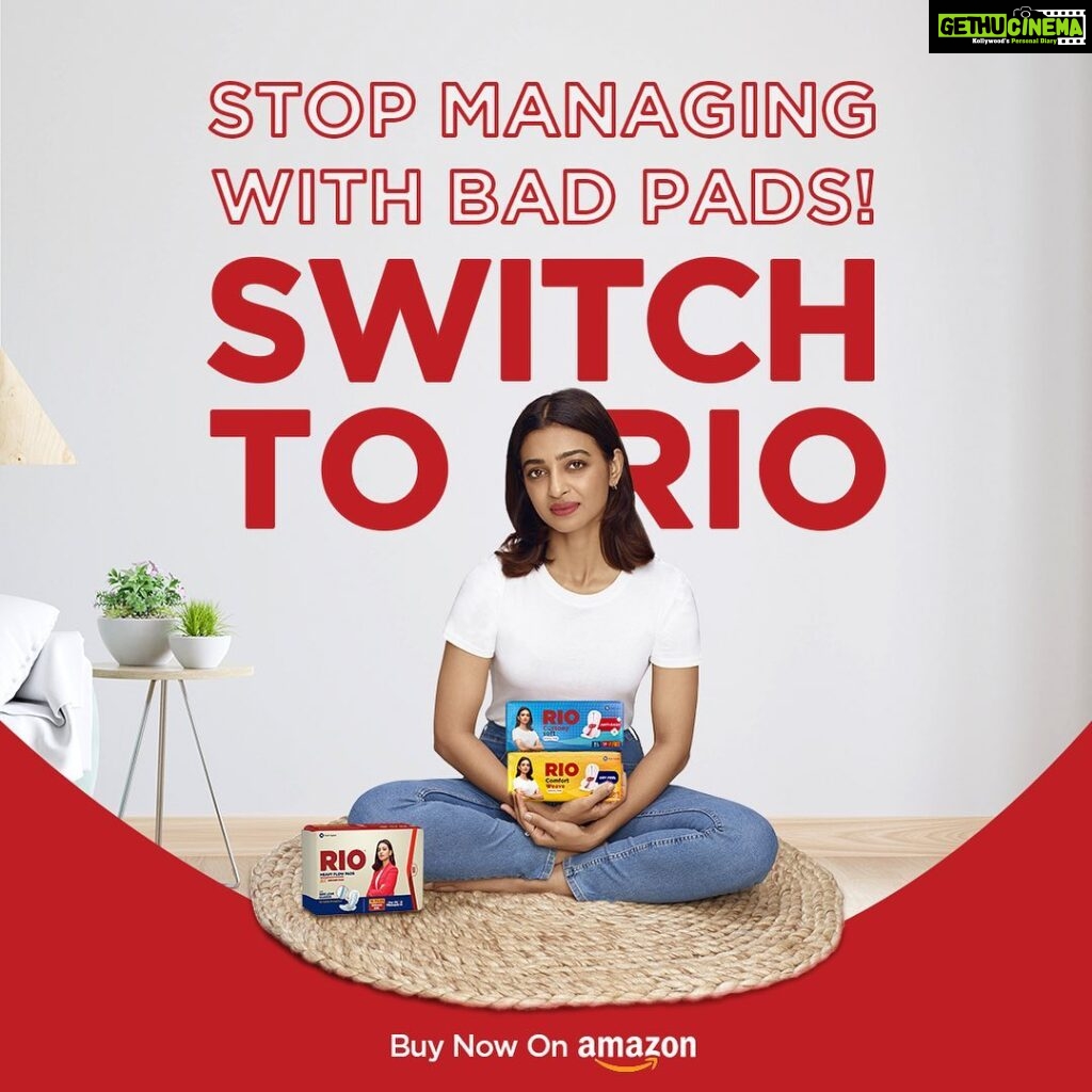 Radhika Apte Instagram - Rashes, itching, staining—these should NOT be part of your period! If you are still managing with these, switch to @theriopads ​ With options for heavy flow and regular flow, RIO's pads are soft, extra-long, and super absorbent. Head to Amazon to Order Now! ​ ​ #BetterPeriod