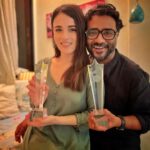 Radhika Madan Instagram - UK ASIAN FILM FESTIVAL'S BEST DIRECTOR made me win my First International Best Actor trophy. The love, gratitude and respect that I have for you can't be put into words. I can just say THANKYOU. 🙏😇 Can't wait for the world to witness your magic. @iamsuds SANAA♥️