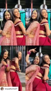 Radhika Muthukumar Instagram - Tanya💋❤️
Posted @withregram • @tanyasharma27 Simar and Reema offscreen 😂👭🏻
.
.
.
Keep watching ssk2 only on @colorstv at 6:30pm ✨#reel #reelitfeelit #tanyasharma #ssk2 #reemisimi #sisters #trending #explore