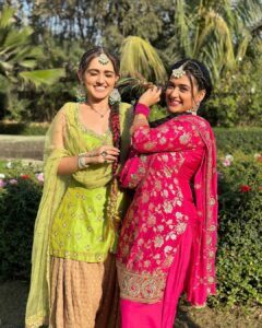 Radhika Muthukumar Instagram - Rimmiii simmi back at it 😎 don’t forget to watch Lohri special tonight at 6pm only on @colorstv #ssk2 #rimmisimmi #sister #tvshow #punjabi #punjabisuits #punjabikudi