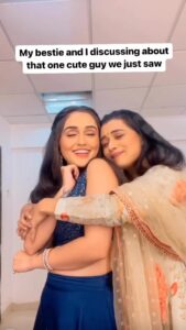 Radhika Muthukumar Instagram - My bestie and I discussing our mental state after we see  one cute guy on the road 😆😂 
#reels #trendsetter #reelkarofeelkaro #reelit #sisters  #tanyasharma #radhikamuthukumar