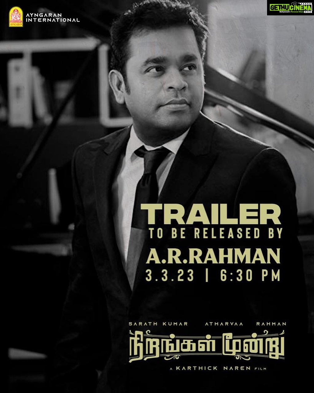 Rahman Instagram - “The lucky Mascot” #NirangalMoondru, trailer releasing on 3.3.2023 A @karthicknaren_M film @Ayngaran_offl @Atharvaamurali realsarathkumar @SureshChandraa @ProRekha @ManojBeno @ajay_64403 @kerala_rahman #நிறங்கள்மூன்று #നിറങ്കൾമൂൻട്രു Chennai, India