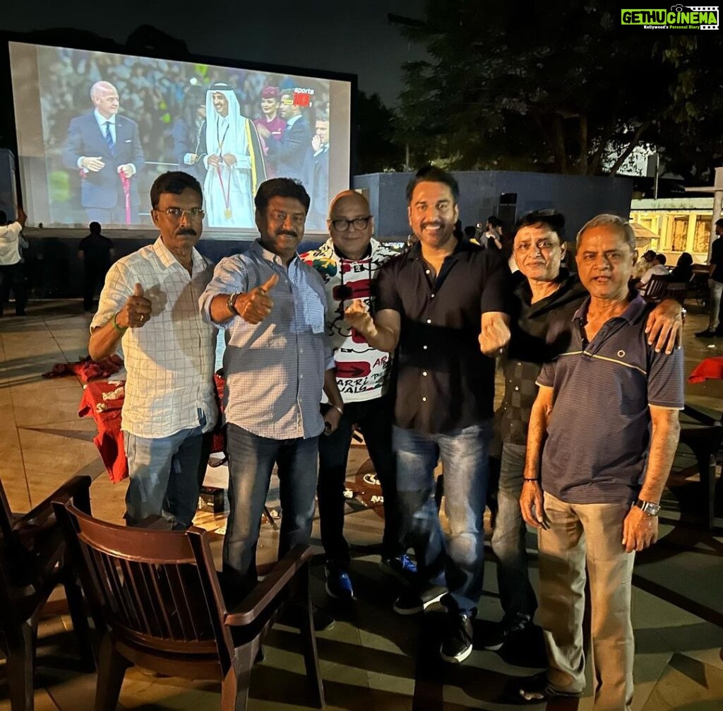 Rahman Instagram - Fantabulous Match isn’t it. One of the best ever finals of FIFA. Also watching it with friends, hooting, cheering, banging table , Was so exciting last evening. @ajayjohns2018 , San David , Murugan , Elanchezhian and Sri ram. #fifaworldcup2022 #football #argentinafanskerala Guindy Race Course
