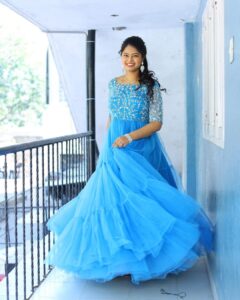 Ramya Behara Instagram - 🌈💙 Outfit- @kowshiki_couture Clicked by @clicks.and.colours