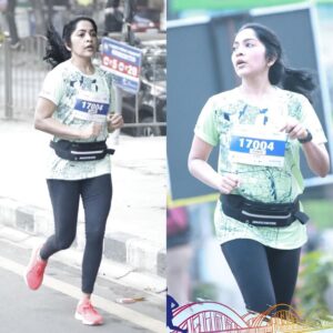 Ramya Subramanian Instagram - The one song that kept me going faster during the marathon 🔥🔥🔥!!! 

I am sure my fellow marathon runners had this in loop mode too 💯😀💪🏻!

#ChennaiRunners #FCM2023 #MyFirstMarathon