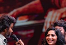 Ramya Subramanian Instagram - Some moments in life are so perfect you want to freeze frame them !!!🤩♥️ This reel is a dedication to my ARMY that made me look so right for this magnificent event that I hosted #vaarisuaudiolaunch !!!♥️🤗 📸 - @elevateproductions.in Costume - @tashithreads Makeup - @whatawink @samanthajagan Hairdo - @sharmilahairstylist