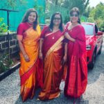 Ranjini Haridas Instagram - Could we be any Brighter ???😬 @iambreezegeorge @haridassujatha #allthingsbrightandbeautiful #saree #indianwear #traditional #weddingwear #colourful #happiehippie #ranjiniharidas