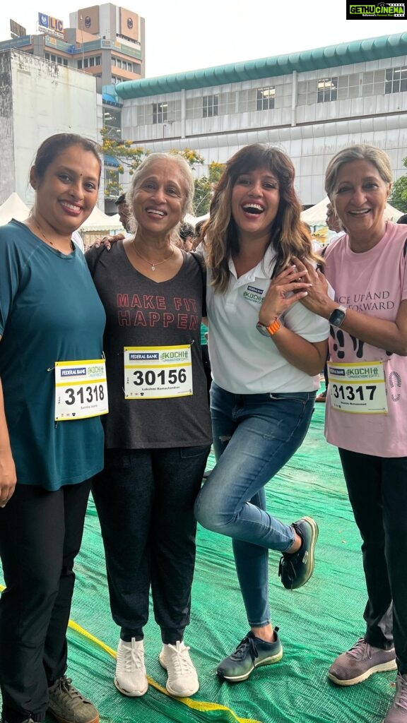 Ranjini Haridas Instagram - Had such fun hosting the @kochi_marathon early this morning .My day started at 2 am with reporting time set at 3.15 am and I was onstage by 3.30 am doing my thing .Definitely the first time I got onstage that early !!! To add to that the rain gods came down hard making it a super wet one 😂😂😂 but honestly hosting in the rain is so much fun!!! Kochi came out in all its glory and it was fantastic to see a sea of people all out early in the morning promoting health and fitness as well as a safe ,clean and green kochi . And to top it all off I met my high school principal and a bunch of my teachers who all came for the 3k run full of josh .They have been a source of inspiration for me and many others #since1991 and it’s awesome to see them continue to do so even today !!! All in all it was a super early ,wet ,long ,tiring but yet fruitful ,fun ,joyous ,happy , epic day .❤️🙏👍 Congratulations to all the winners ,participants and supporters of #kochimarathon2023 #kochidiaries #marathon #runkochirun #earlymorn #workmode #paidtotalk #lovemyjob #emceelife #happypeople #godsownmarathon #ranjinjharidas #happiehippie