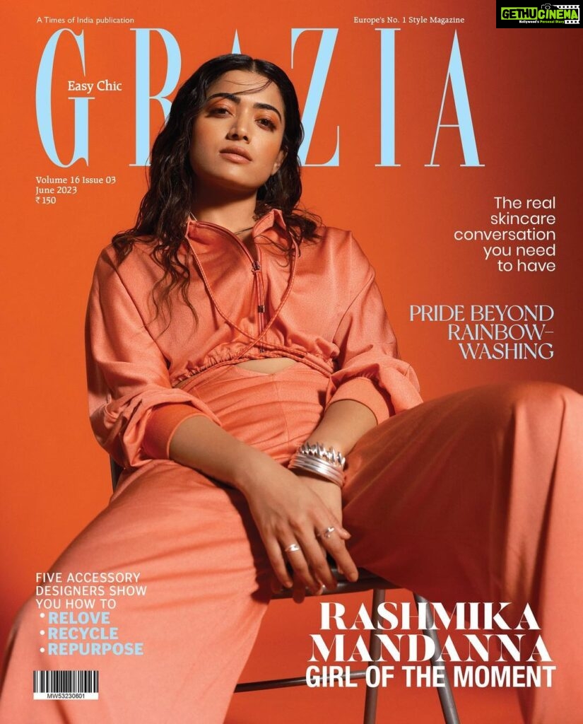 Rashmika Mandanna Instagram - I sometimes sit and wonder how did all of this happen.. how did I get here.. how is this all possible.. truly grateful.. 🌻 being a cover girl for Grazia was special. 🫶🏻 Thankyou. 🤍 @graziaindia Photograph: @druve.n at @alittlefly_ Fashion Director: @pashamalwani Words: @samreen43 Make-up: @tanvichemburkar at @versis_entertainment Hair: @mikedesir at @animacreatives Assisted by (styling): @nishthaparwani, @nahidnawaaz Production Assistant: @yusufslokhandwala