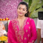 Rashmika Mandanna Instagram - Guys today I had a Pooja ceremony for my next.. #VNRTrio and it’s my #RM21.. 🐒🙈 @chiranjeevikonidela sir and some of my favourite people @hanurpudi , @buchibabusana_official, @director.bobby & @dongopichand came to the Pooja to show us their support.. 🤍 Our gang is coming to you again with some crazy, fun, new and exciting stuff.. so I hope we have your blessings and love.. ❤️❤️ @VenkyKudumula @actor_nithiin @gvprakash @mythriofficial