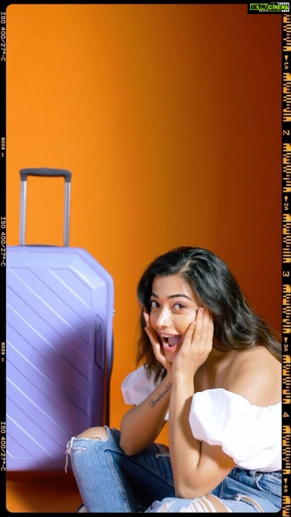 Rashmika Mandanna Instagram - Can you tell I had fun with these? 🥰 Super exciteddddd to travel with the new @inskybags collection! Get ready to grab yours now! #Skybags #AllEyesOnYou #SkybagsLuggage #KeepTrending