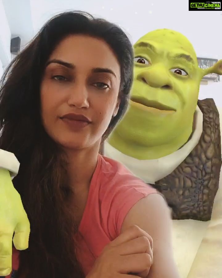 Rati Pandey Instagram - What a companion! I still love you shrek❤❤❤ #reelkarofeelkaro♥️ #shrek #compatibility #madeforeachother #ratipandey #reelit