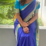 Raveena Daha Instagram - Blue is beautiful 🥺💙🦋 My fav saree from @nivecollectionz 😍 #raveena #raveenadaha #RD