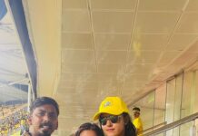 Raveena Daha Instagram - Inda feel eeh thani mamey😍 With thangapulla @im_raveena_daha 😘 & anney @sarath_kpy 💛 ... #csk #whistlepodu #dhoni #ipl #chennaiipl #vjkalyani🎤