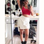 Reba Monica John Instagram - Loveee wearing these spunky Skirt plus shorts = skorts these days 😅✨ For all those who call it a towel, you’re canceled 🤣 #holidaylook London, United Kingdom
