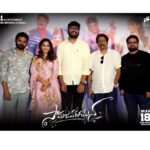 Reba Monica John Instagram - All smiles at our teaser release event! So overwhelmed and elated to receive such amazing response. Cannot wait to see how much you like our movie. Samajavaragamana in theatres May 18th onwards ✨ Hair @prakash_kasara Wearing @drzya_ridhisuri 🌸 #telugudebut #samajavaragamana #releasingsoon #hyderabad #teaserlaunch #grateful