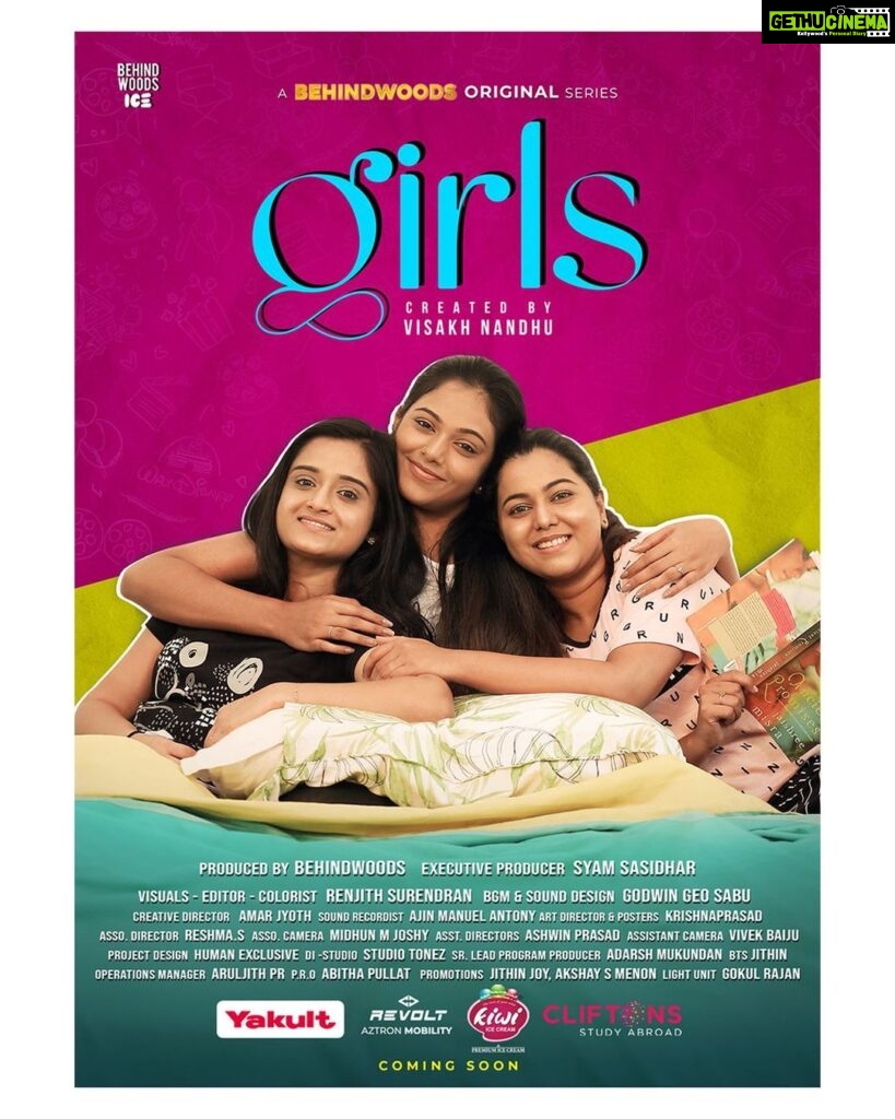 Rebecca Santhosh Instagram - GIRLS 👧 #superexicited STARRING ✨ : @gops_gopikaanil @_sruthy.suresh_ @amith.mohan.rajeswari . . Streaming on @behindwoods_ice Coming soon 🤩 . Directed by : @visakh_nandhuu