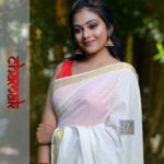 Rebecca Santhosh Instagram - "Simplicity is the ultimate sophistication" The wait is over!! We're launching our very first piece from our Onam collection, "Chamak". . Product code : SA01 @bybbecca DM for details . . . MUH @rajusha_make__over Earrings: @kajal_jewellery VC : @wedlock__stories Pc : @praveensreeprakash Location : @s_river_resorts