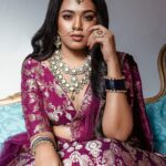 Rebecca Santhosh Instagram - A wedding dress is both an intimate and personal for a woman- it must reflect the personality and style of the bride . ✨ . . . Pure Banarasi lehanga. Dm @chamak_by_becca for more details . . . MUH :@blushingtone_by_veenavineeth Orenaments: @suhana_art_and_jewels Vc & pc : @jithuthampifm @travancoreads