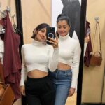 Reenu Mathews Instagram – Fun times in the dressing room with deary @miss_ebamarie 😍 I was never a fan of croptops. But somehow loved this one. Think i will try more of it. What do you guys think? Let me know.
And guess what,we both ended up buying it too😉
.
.
#funnytimes
#dressingroomshenanigans
#galinwhite 
#friendshipedit 
#galsdayout Dubai, United Arab Emirates