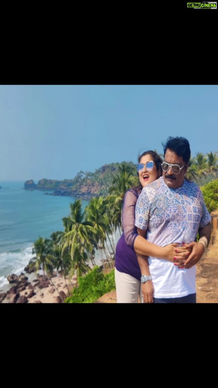 Rekha Krishnappa Instagram - Happy anniversary darling @vasantha_kumarv ๐ Completing 24 is not a joke.... Lots of ups and downs, cries and laughs, Far and near, That's what make life... Thanks for being there always .. Happiest anniversary๐๐๐๐๐๐โค๏ธโค๏ธโค๏ธ #anniversery #together #togethernessishappiness #familytrips #goa #goadestination #beach #beachlove #marriage #wedding #celebration Bangalore, India