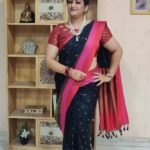 Rekha Krishnappa Instagram - For the beautiful combination of colours... ❤️ #trending #sareelover #goodsarees #sareefashion #sareecollection #sareedraping Chennai, India