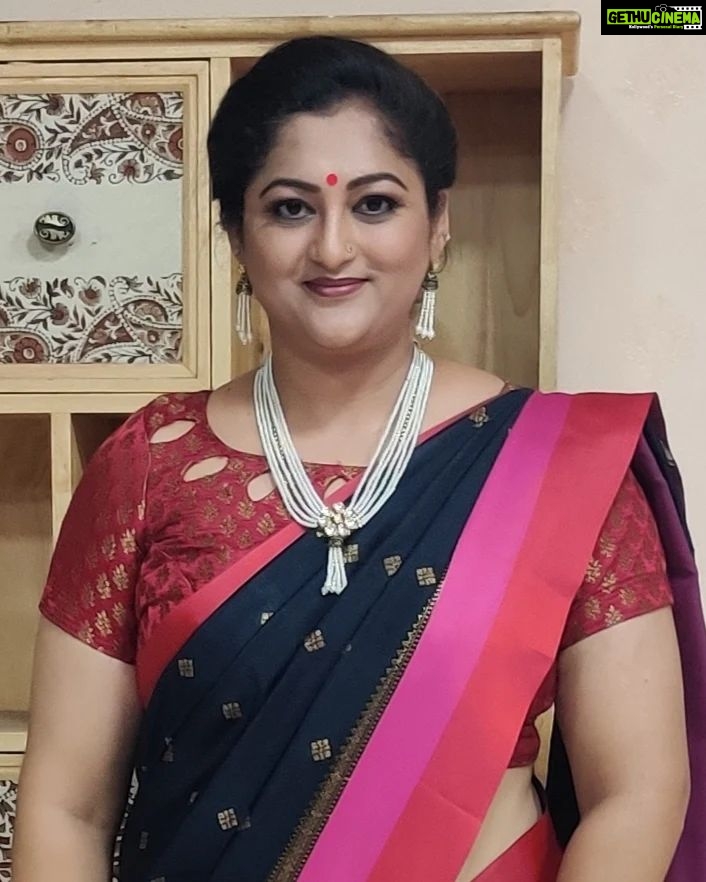 Rekha Krishnappa Instagram - For the beautiful combination of colours... ❤️ #trending #sareelover #goodsarees #sareefashion #sareecollection #sareedraping Chennai, India