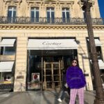 Richa Panai Instagram - Purple💜 #champselysees #paris #france #parisfrance #eifletower #arcdetriomphe #winterfasion Paris, France