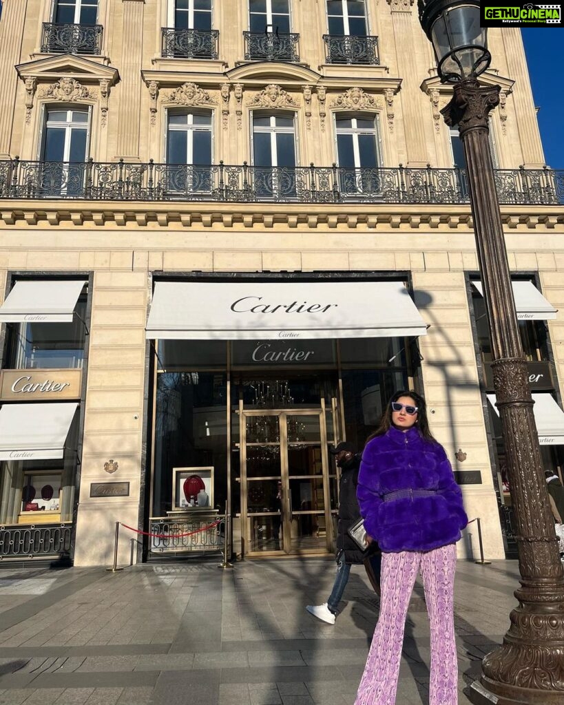 Richa Panai Instagram - Purple💜 #champselysees #paris #france #parisfrance #eifletower #arcdetriomphe #winterfasion Paris, France