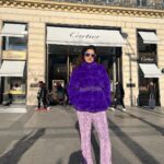 Richa Panai Instagram - Purple💜 #champselysees #paris #france #parisfrance #eifletower #arcdetriomphe #winterfasion Paris, France