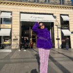 Richa Panai Instagram - Purple💜 #champselysees #paris #france #parisfrance #eifletower #arcdetriomphe #winterfasion Paris, France