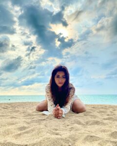 Ridheema Tiwari Instagram - Blue skies forever ♾ Cover up : @angelcroshet_swimwear Captured by : @jaskaransinghgandhi ❤️ #canvas #godscanvas #bluesky #shadesofblue #nature #godsowncountry #sunsets #sunsetcaptures #natureohotography Avani+ Khao Lak Resort