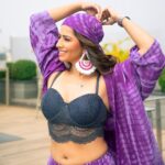 Ridheema Tiwari Instagram - Ah, Monday. We meet again. 📸 : @ibphotography27 MUA: @rohini_makeupandhair Outfit : @dyedebonair Jewellery : @the13store.in Styling : @instylewithaditi Location : @radissonblumumbaiairport #tyeanddye #purplehues #summertrends #bandana #bandanastyle #summer Radisson Blu Mumbai International Airport