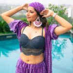 Ridheema Tiwari Instagram - Ah, Monday. We meet again. 📸 : @ibphotography27 MUA: @rohini_makeupandhair Outfit : @dyedebonair Jewellery : @the13store.in Styling : @instylewithaditi Location : @radissonblumumbaiairport #tyeanddye #purplehues #summertrends #bandana #bandanastyle #summer Radisson Blu Mumbai International Airport