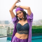 Ridheema Tiwari Instagram - Take my Breath away 💜💜💜 📸 : @ibphotography27 MUA: @rohini_makeupandhair Outfit : @dyedebonair Jewellery : @the13store.in Styling : @instylewithaditi Location : @radissonblumumbaiairport #tyeanddye #purplehues #summertrends #bandana #bandanastyle #summer #hifashion #beattheheat Radisson Blu Mumbai International Airport