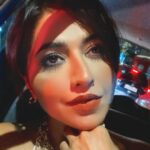 Ridheema Tiwari Instagram - Red Lips wali Date night @jaskaransinghgandhi ❤️ #anniversarymonth #junecouple #romancehot #fridaywaliselfie😁☺️😜 #lipstick #carfie #ridhiematiwari Mumbai, Maharashtra