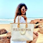 Ridheema Tiwari Instagram - “When I discover who I am, I'll be free.” Personalised bag - @bustaa.in #identity #personalisedbags #signaturehandbag #travelphotography #accessories #indianactor #ridhiematiwari Aswem Beach, Goa
